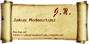 Jakus Modesztusz névjegykártya